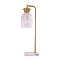 Table Lamp ES Clear Ellipse Glass Shade Black 490mm CLA Lighting