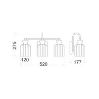 Wall Light ES 3 Light Ellipse Glass Black 120mm CLA Lighting