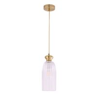 Pendant Light ES Clear Glass Ellipse Brass 120mm CLA Lighting