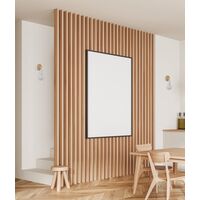 Wall Light ES White Iron Bracket Round Wood CLA Lighting