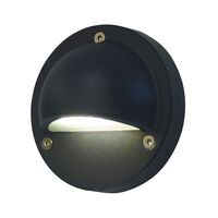 Step Light 240V 1W 3000K Eyelid Black IP44 104mm CLA Lighting