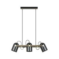 Pendant Light 3 Light ES Ellipse Black Brass 554mm CLA Lighting