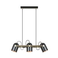 Pendant Light 3 Light ES Ellipse Black Brass 554mm CLA Lighting