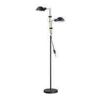 Floor Lamp ES Double Shade Brass Sand Black 160mm CLA Lighting