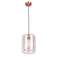 Pendant Light ES Oblong Black Mesh Clear Glass 200mm CLA Lighting