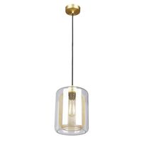 Pendant Light ES Oblong Black Mesh Clear Glass 200mm CLA Lighting