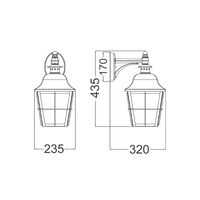 Outdoor Wall Light Coach ES Aluminium Black IP44 CLA Lighting