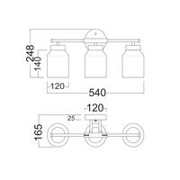 Wall Light ES 3 Light White Alabaster Jar 120mm CLA Lighting