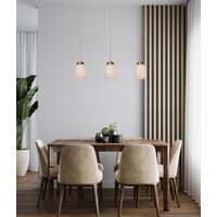 Pendant Light ES Jar White Alabaster Brass 120mm CLA Lighting