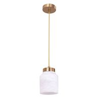 Pendant Light ES Jar White Alabaster Brass 120mm CLA Lighting