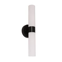 Wall Light Up/Down 2 Light ES Tubular Black 60mm CLA Lighting