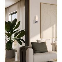 Wall Light Uplight ES Tubular Opal Glass Chrome 60mm CLA Lighting