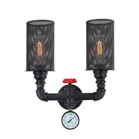 Wall Light 2 Light ES Oblong Black Mesh CLA Lighting