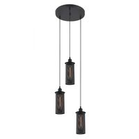 Pendant Light 3 Light ES Black Mesh Oblong 320mm CLA Lighting
