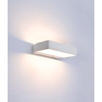Wall Light Up/Down 6W Rectangular Matt White 3000K CLA Lighting