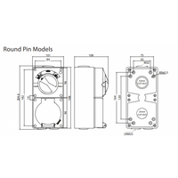 Combination Switched Socket IP66 20A 500V 5 Pin Buffalo Grey Trader