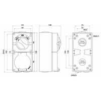 Combination Switched Socket IP66 40A 500V 5 Pin Buffalo Orange Trader
