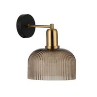 Wall Light ES Dome Chrome Glass Antique Brass 200mm CLA Lighting