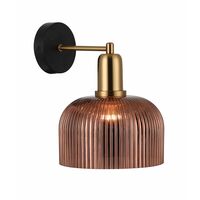 Wall Light ES Dome Green Glass Antique Brass 200mm CLA Lighting
