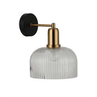 Wall Light ES Dome Smokey Black Antique Brass 200mm CLA Lighting