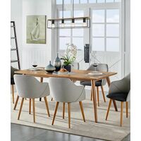 Pendant 4 Light ES Rectangular Wood Black 800mm CLA Lighting
