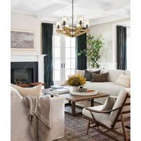 Pendant Light 6 Light ES Candelabra Oak Wood 799mm CLA Lighting