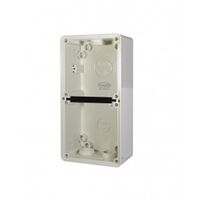 Back Box 4 Gang Vertical 32mm & 2x25mm Buffalo Grey Trader