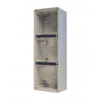Back Box 4 Gang Vertical 32mm & 2x25mm Buffalo Grey Trader