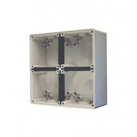 Back Box 4 Gang Vertical 32mm & 2x25mm Buffalo Grey Trader