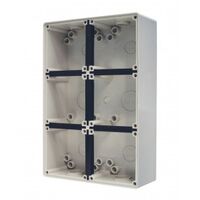 Back Box 4 Gang Vertical 32mm & 2x25mm Buffalo Grey Trader