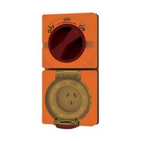 Combination Switched Socket IP66 40A 500V 5 Pin Buffalo Orange Trader