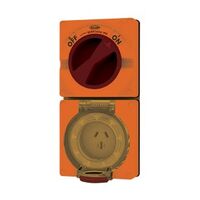 Combination Switched Socket IP66 40A 500V 5 Pin Buffalo Orange Trader