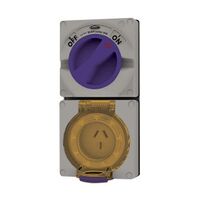 Combination Switched Socket IP66 20A 500V 5 Pin Buffalo Grey Trader