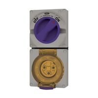 Combination Switched Socket IP66 20A 500V 5 Pin Buffalo Grey Trader