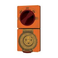 Combination Switched Socket IP66 40A 500V 5 Pin Buffalo Orange Trader