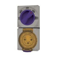 Combination Switched Socket IP66 20A 500V 5 Pin Buffalo Grey Trader