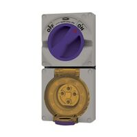 Combination Switched Socket IP66 20A 500V 5 Pin Buffalo Grey Trader