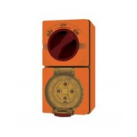 Combination Switched Socket IP66 40A 500V 5 Pin Buffalo Orange Trader