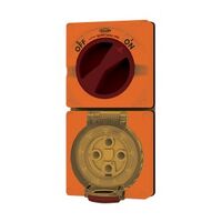 Combination Switched Socket IP66 40A 500V 5 Pin Buffalo Orange Trader