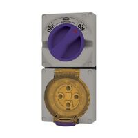 Combination Switched Socket IP66 20A 500V 5 Pin Buffalo Grey Trader