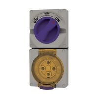 Combination Switched Socket IP66 20A 500V 5 Pin Buffalo Grey Trader