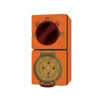 Combination Switched Socket IP66 40A 500V 5 Pin Buffalo Orange Trader