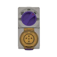 Combination Switched Socket IP66 20A 500V 5 Pin Buffalo Grey Trader