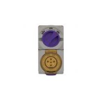 Combination Switched Socket IP66 20A 500V 5 Pin Buffalo Grey Trader