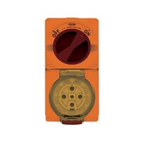 Combination Switched Socket IP66 40A 500V 5 Pin Buffalo Orange Trader