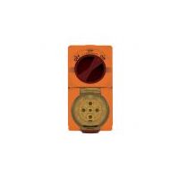 Combination Switched Socket IP66 40A 500V 5 Pin Buffalo Orange Trader