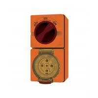 Combination Switched Socket IP66 40A 500V 5 Pin Buffalo Orange Trader