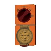 Combination Switched Socket IP66 40A 500V 5 Pin Buffalo Orange Trader
