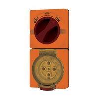 Combination Switched Socket IP66 40A 500V 5 Pin Buffalo Orange Trader