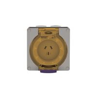 Socket Outlet IP66 10A 250V 3 Flat Pin Buffalo Grey Trader